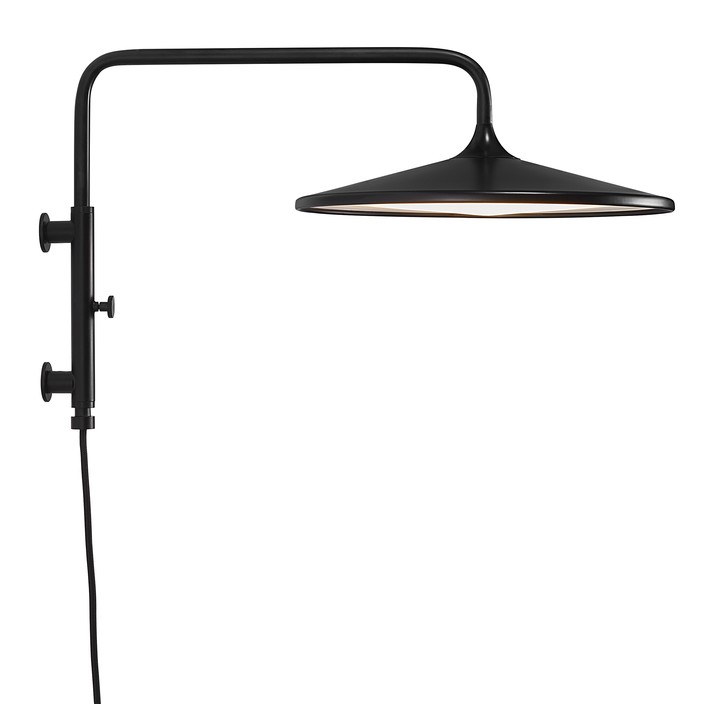 Minimalistické, jednoduché a funkčné nástenné svetlo Balance so zabudovaným stmievačom. (čierna)