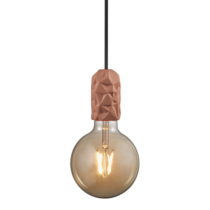 Jednoduchá, moderná a štýlová lampa z porcelánu s plastickým dizajnom, to je Nordlux Hang. (terakota)
