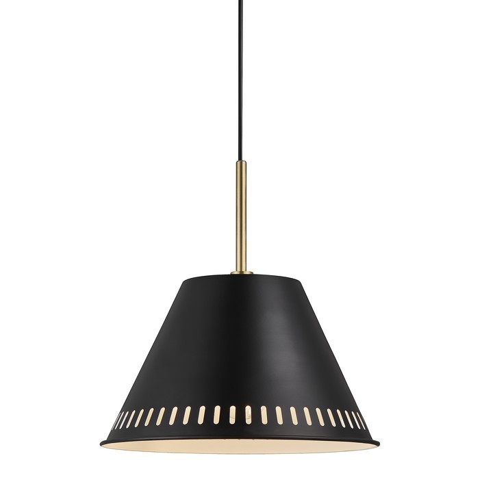 Elegantné, ľahko industriálne svietidlo s mosadzným detailom a zaujímavým svetelným efektom – Nordlux Pine. (čierna)
