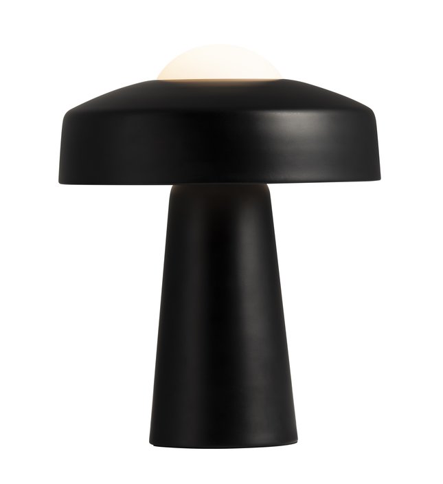 Jednoduchá stolová lampa Time kombinuje matný kov a opálové sklo v najlepšej kvalite. ( čierna, opálové sklo)