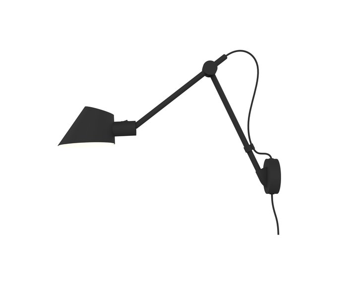 Nástenná lampa, ktorá si posvieti presne na to, čo potrebujete! Má nastaviteľné rameno aj tienidlo, takže sa dokonale prispôsobí vašim požiadavkám. (čierna)