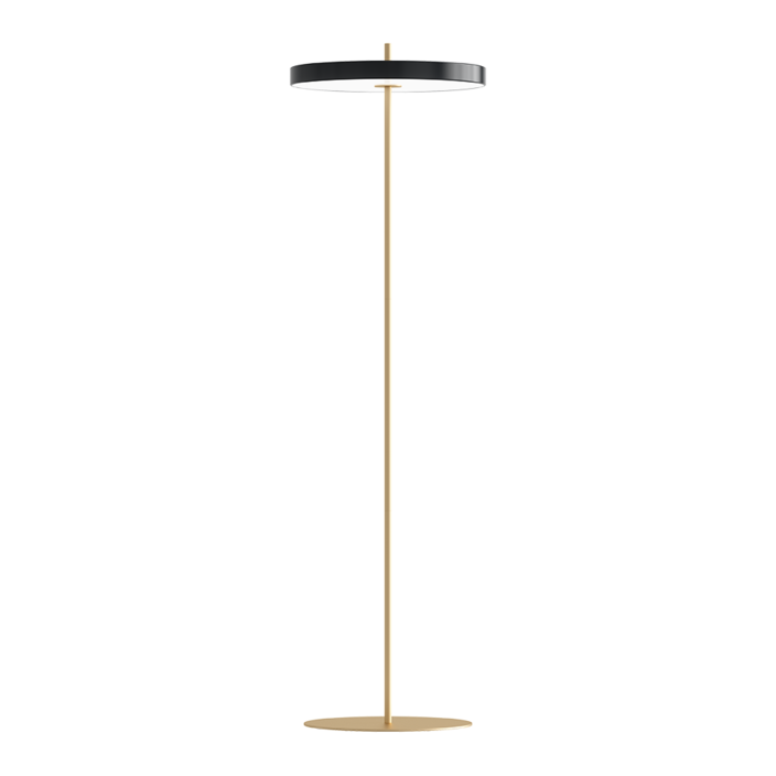 Elegantná dizajnová stojacia lampa so zabudovaným LED panelom a difúzorom (čierna)