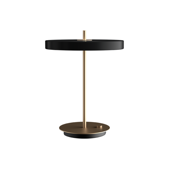 Elegantná dizajnová stolová lampa so zabudovaným LED panelom a difúzorom obsahujúca skrytý USB port na nabíjanie mobilného telefónu (čierna)