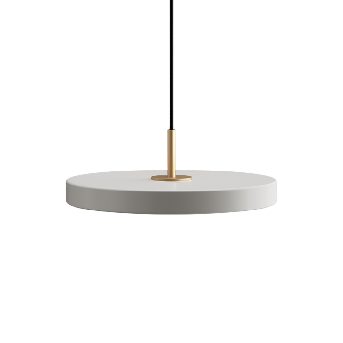 Jednoduchá a originálna závesná lampa UMAGE Asteria v tvare disku. Kovové tienidlo, LED žiarovka. Sedem farieb. (šedá)