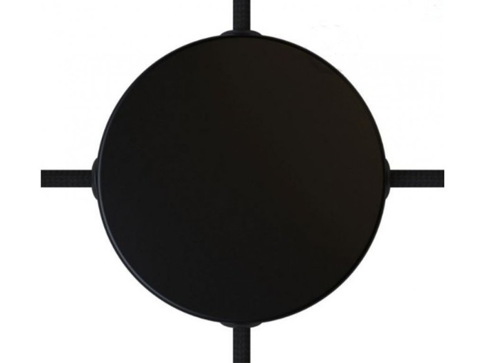 Baldachýn okrúhly na 4 bočné káble, v čiernej a bielej farbe (čierna)