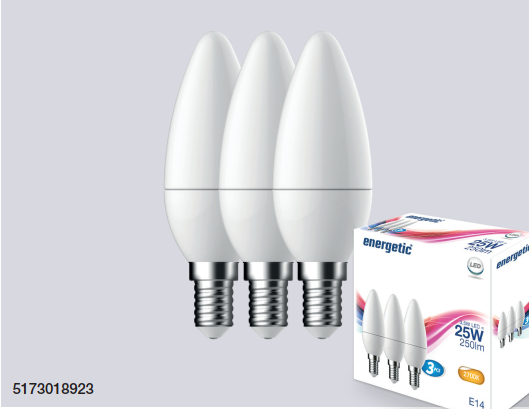 Nordlux LED žiarovka E14 4,9W 2700K v balení 3 kusy (biela)