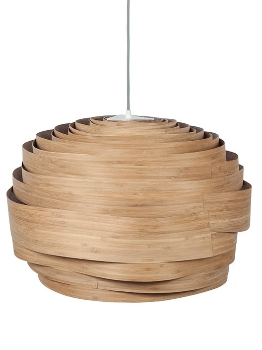 Udržateľná elegantná závesná lampa z dyhy – Studio Vayehi Light Cloud 40 v troch vyhotoveniach – javor, orech, bambus. (Dyha: bambus)
