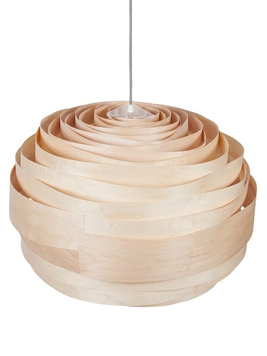 Udržateľná elegantná závesná lampa z dyhy – Studio Vayehi Light 60 Cloud v troch vyhotoveniach – javor, orech, bambus. (Dyha: jaovr)