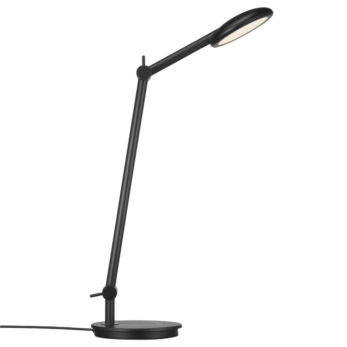 Stolová lampa Bend od Nordluxu s nastaviteľnou hlavou a ramenom, plynule stmievateľná dotykom, s USB vstupom na dobíjanie iných zariadení, v čiernej farbe (čierna)