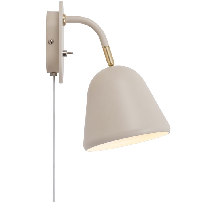 Nástenná lampička vo vintage dizajne s mosadznými detailmi, to je Nordlux Fleur. Vďaka nastaviteľnej hlave ju ľahko nasmerujete požadovaným smerom (béžová)