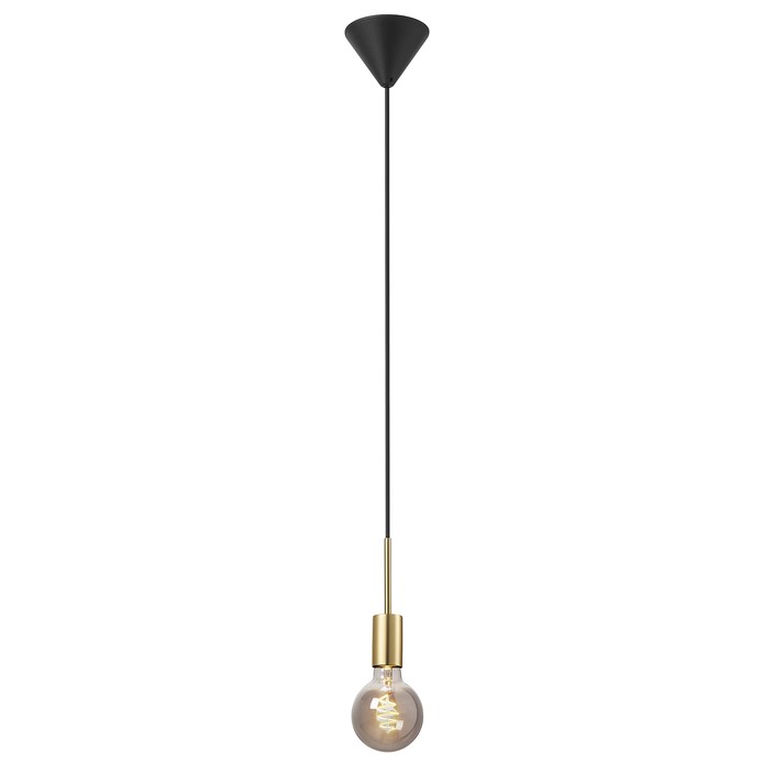 Závesné dekoratívne svetlo Paco od Nordluxu v čiernom alebo mosadznom variante. Ideálne v kombinácii s dekoratívnou žiarovkou.   (mosadz)