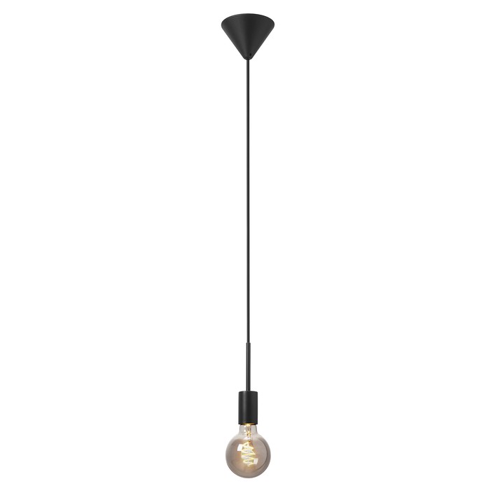 Závesné dekoratívne svetlo Paco od Nordluxu v čiernom alebo mosadznom variante. Ideálne v kombinácii s dekoratívnou žiarovkou.   (čierna)
