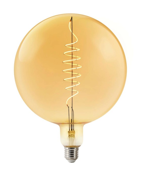 Dizajnová inteligentná stmievateľná LED žiarovka pre svietidlá so závitom E27. V jantárovom vyhotovení.
