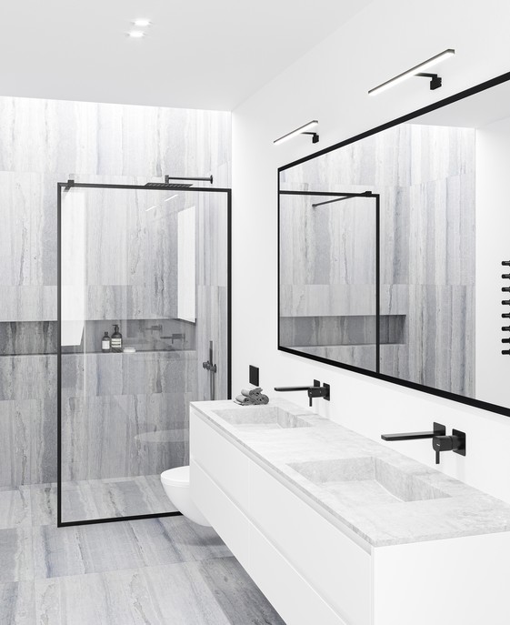 Kúpeľňové elegantné tenké svetlo Marlee od Nordluxu umožňuje tri spôsoby inštalácie – na stenu, na zrkadlo alebo na skrinku. Vďaka vysokému krytiu ho využijete vo vlhkých priestoroch.