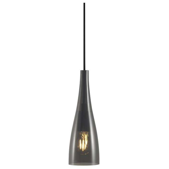 Nordlux Embla – štýlová závesná lampa do jedálne i kaviarne. Štíhle sklenené tienidlo ( dymové sklo)