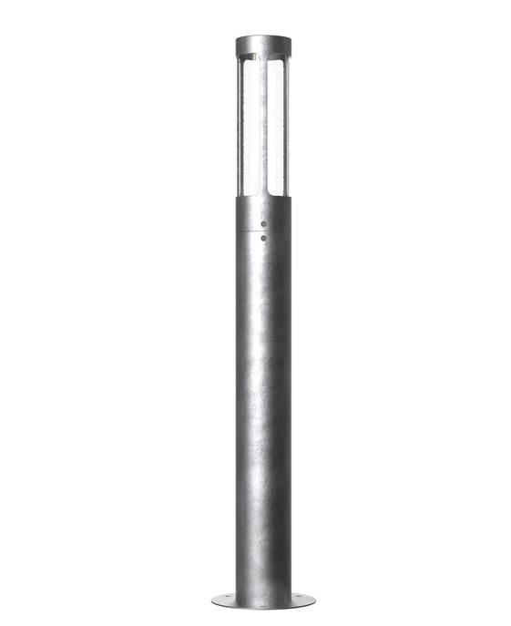 Jedinečný záhradný stĺpik Helix od Nordluxu z dvoch materiálov –⁠ galvanizovanej ocele a ocele COR-TEN.
