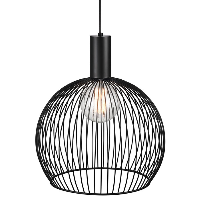 Jednoduché, estetické svetlo Nordlux Aver z čiernych zakrivených kovových drôtov ( Priemer: Ø40cm)