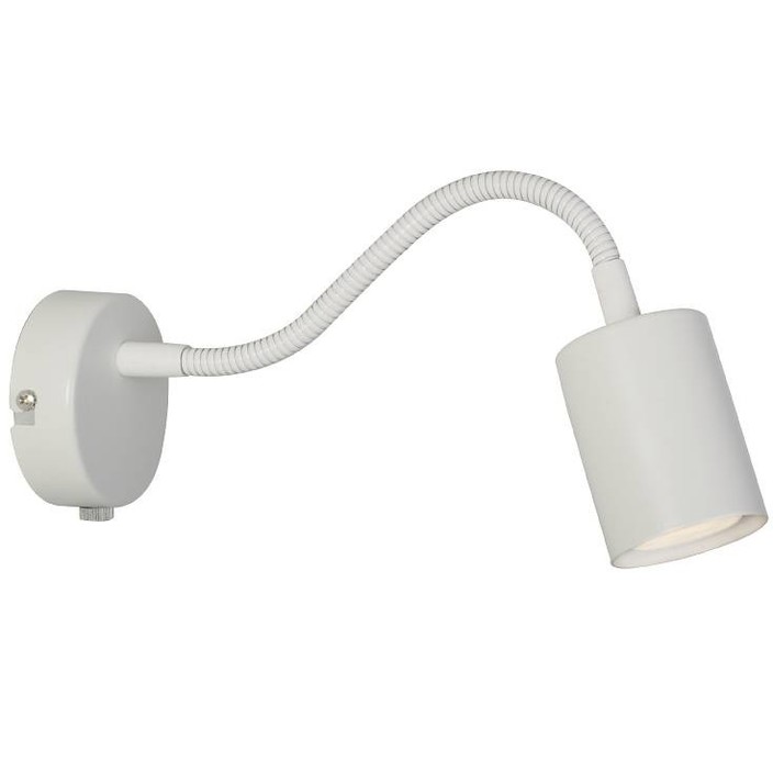Minimalistická nástenná lampička Nordlux Explore s bodovým svetlom na flexibilnom ramene dodávaná s LED žiarovkou (biela)
