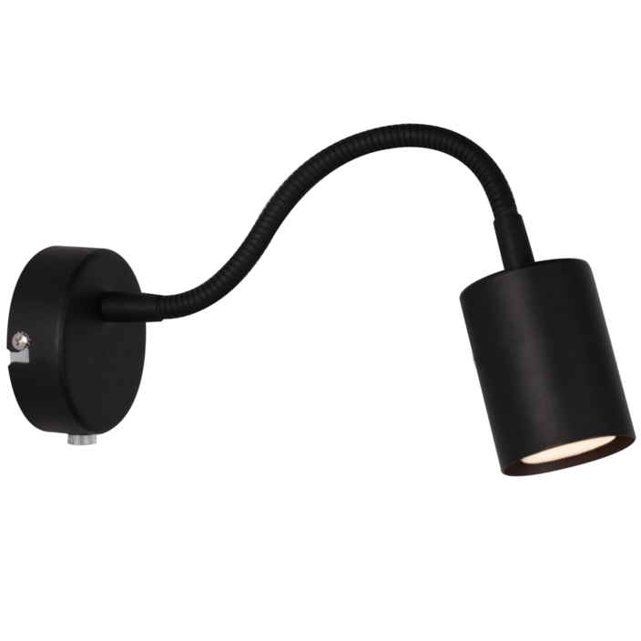 Minimalistická nástenná lampička Nordlux Explore s bodovým svetlom na flexibilnom ramene dodávaná s LED žiarovkou (čierna)