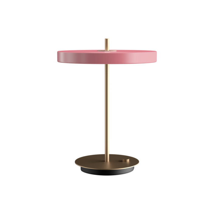Elegantná dizajnová stolová lampa so zabudovaným LED panelom a difúzorom obsahujúca skrytý USB port na nabíjanie mobilného telefónu (ružová (rozbalené))