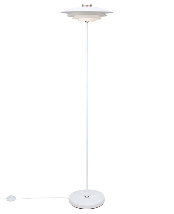 Exkluzívna stojacia lampa z lakovaného kovu s typickými škandinávskymi prvkami a zaujímavými priesvitmi Nordlux Bretagne