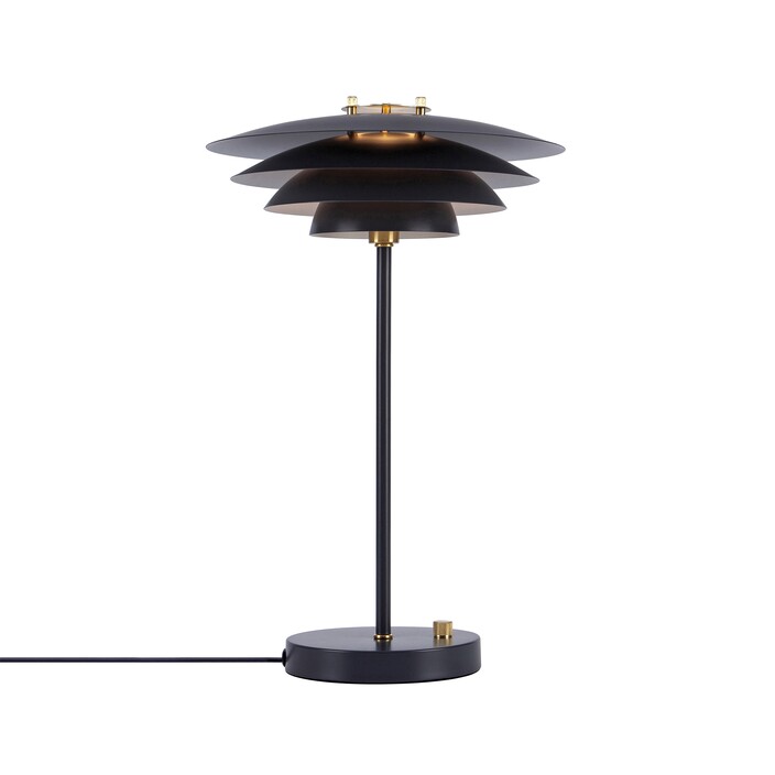 Exkluzívna stolová lampa z lakovaného kovu s typickými škandinávskymi prvkami a zaujímavými priesvitmi Nordlux Bretagne (šedá (rozbalené))