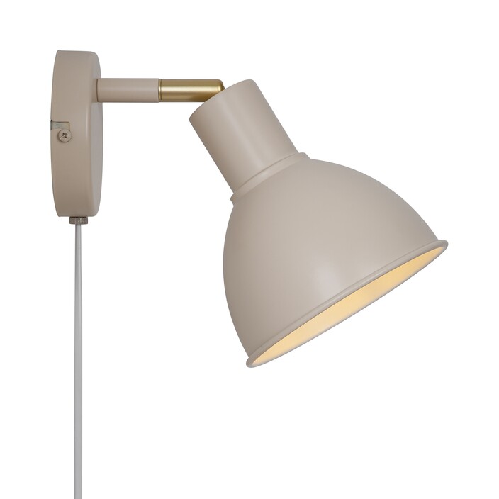 Retro kovová nástenná lampa Nordlux Pop v šiestich vyhotoveniach v pastelových farbách (béžová)