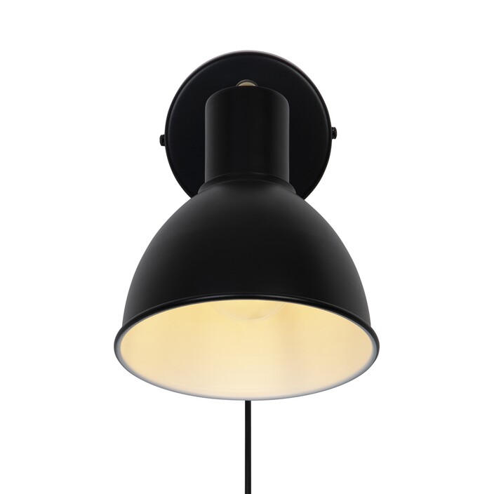 Retro kovová nástenná lampa Nordlux Pop v šiestich vyhotoveniach v pastelových farbách ( matná čierna)