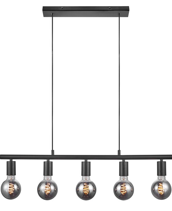 Závesné dekoratívne svetlo Paco 5 od Nordluxu v čiernej farbe. Ideálne v kombinácii s dekoratívnymi žiarovkami.  