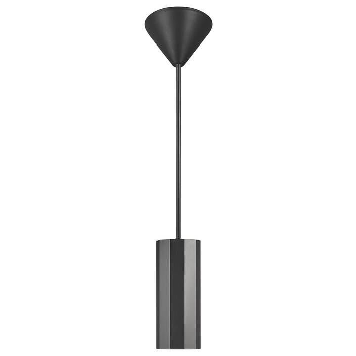 Závesné svetlo Alanis v tvare dekagóna v dizajnovom vyhotovení vo dvoch farebných variantoch. (čierna)