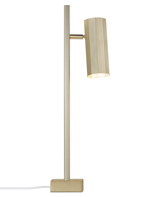 Stolové svetlo Alanis v tvare dekagóna v dizajnovom vyhotovení vo dvoch farebných variantoch.