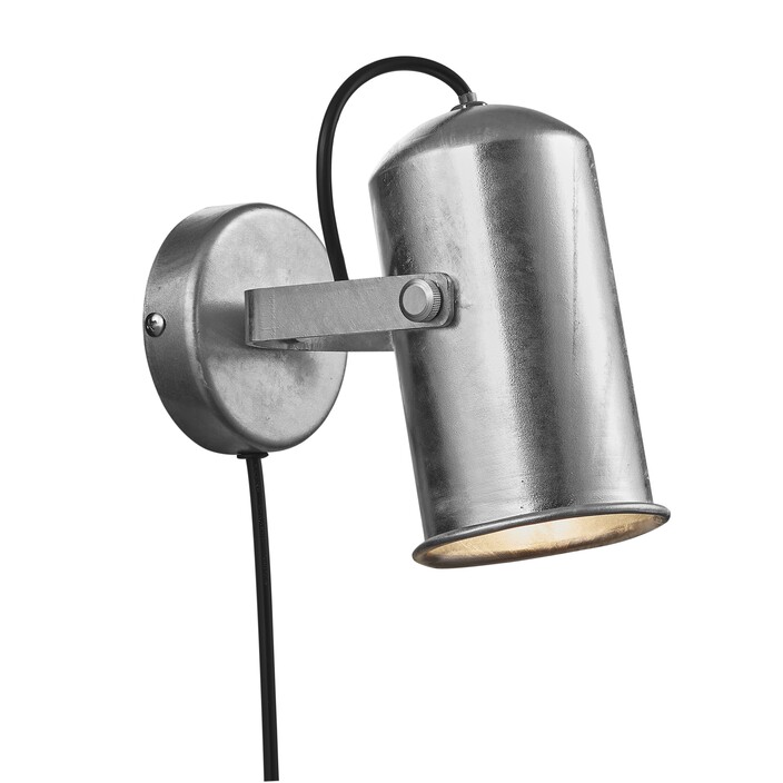 Nástenná lampička Porter v galvanizovanom vyhotovení s nastaviteľnou hlavou. (galvanizovaná oceľ)