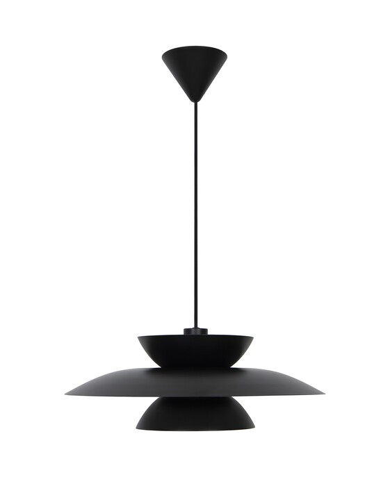 Závesné svetlo Carmen od Nordluxu v minimalistickom dizajne s vrstveným tienidlom.
