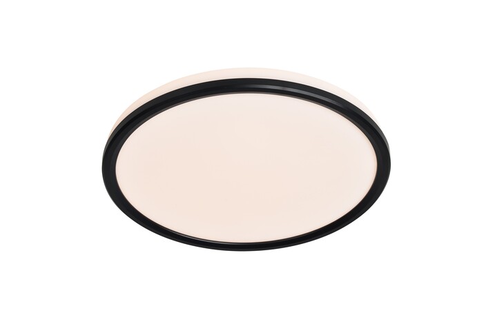Ultratenké stropné svietidlo v okrúhlom klasickom dizajne s nastaviteľnou farebnou teplotou, farbou a svetelným tokom v bielom a čiernom vyhotovení. (čierna)