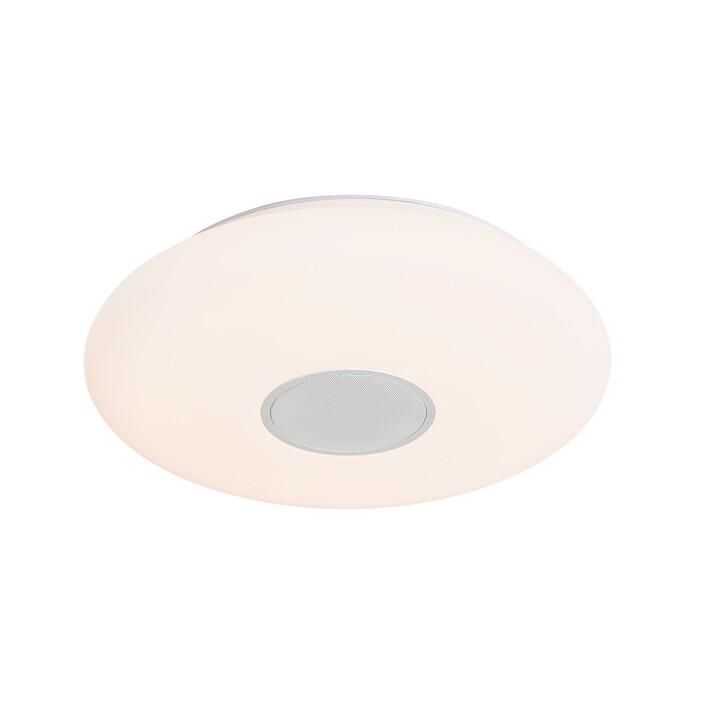 Okrúhle stropné svietidlo Djay Smart s možnosťou nastavenia teploty farieb, farby, svetelného toku a zapnutia vašej obľúbenej hudby vďaka aplikácii Nordlux Smart Light, v bielej farbe (biela)