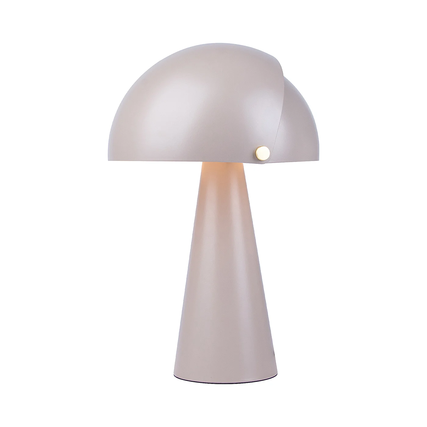 Originálne stolové svietidlo Align od Nordluxu v matnom zamatovom vyhotovení s detailmi z brúsenej mosadze. Tienidlo lampy sa skladá z vnútorného staitckého a vonkajšieho pohyblivého, ktoré si môžete prispôsobiť podľa vašich potrieb. Môžete si vybrať jednu z 8 farieb (hnedá)