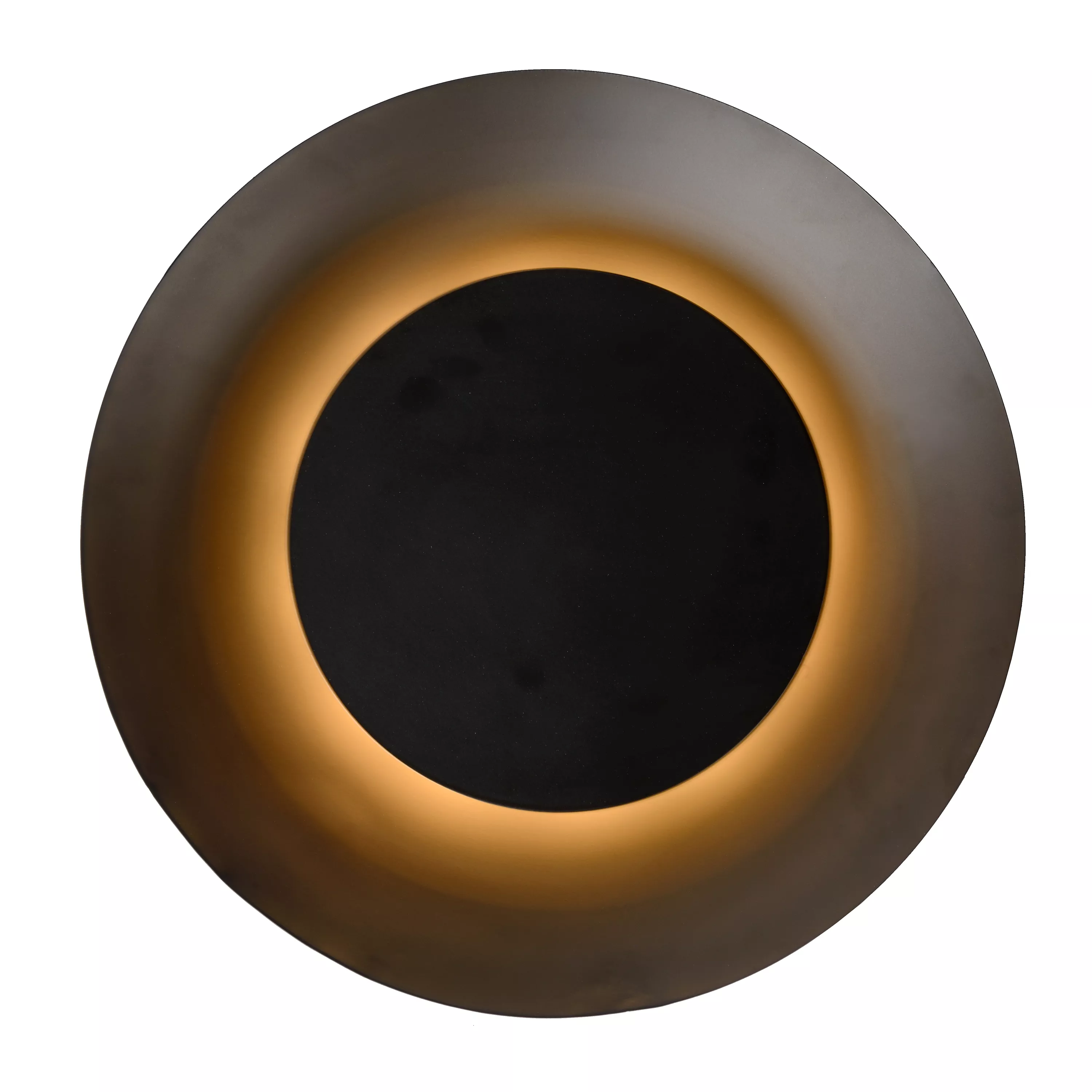 Jednoduché stropné svietidlo v tvare zahnutého disku, Lucide Foskal v čiernom alebo bielom variante.