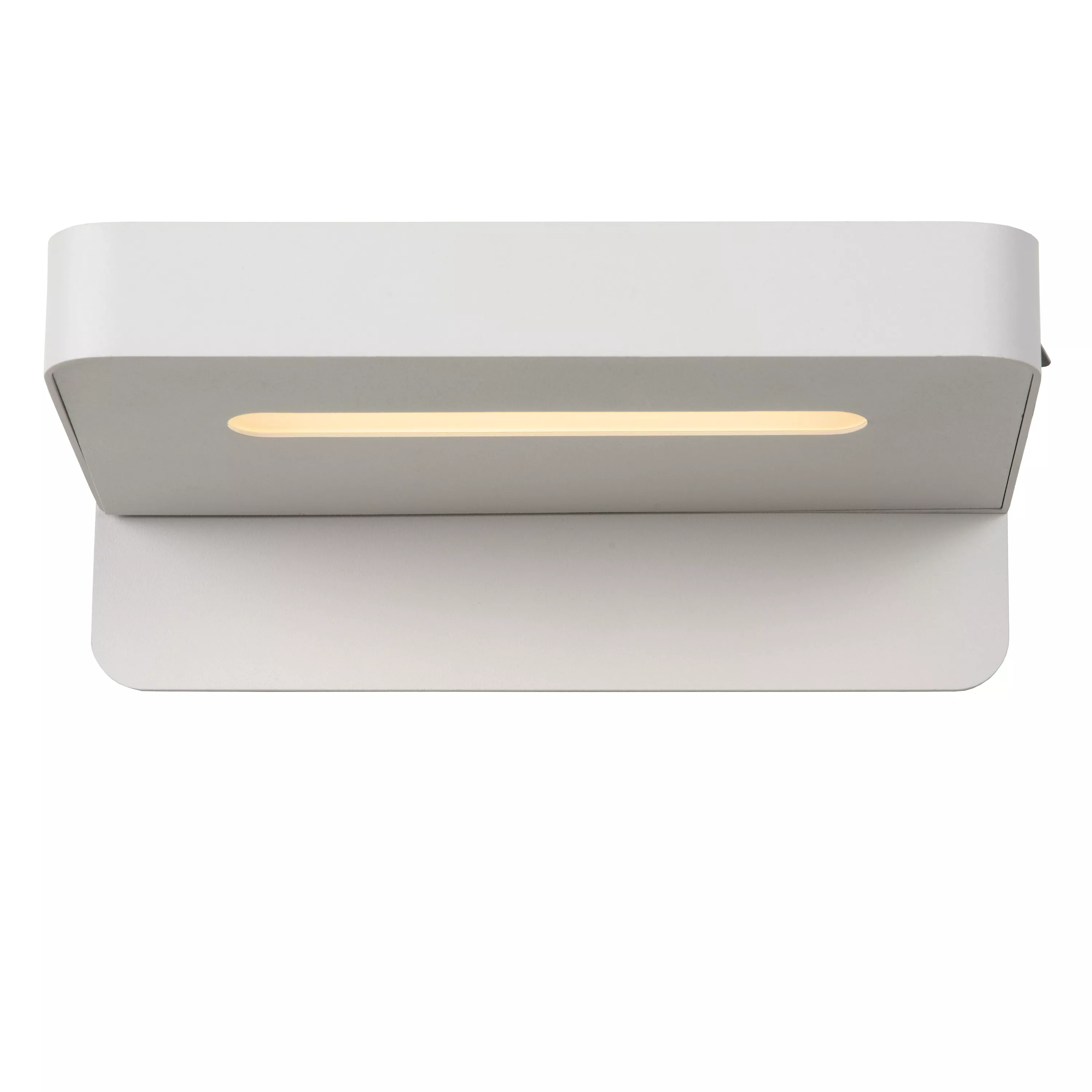 Multifunkčné nástenné svietidlo Atkin v bielej farbe so skrytým zdrojom a zabudovaným USB portom.