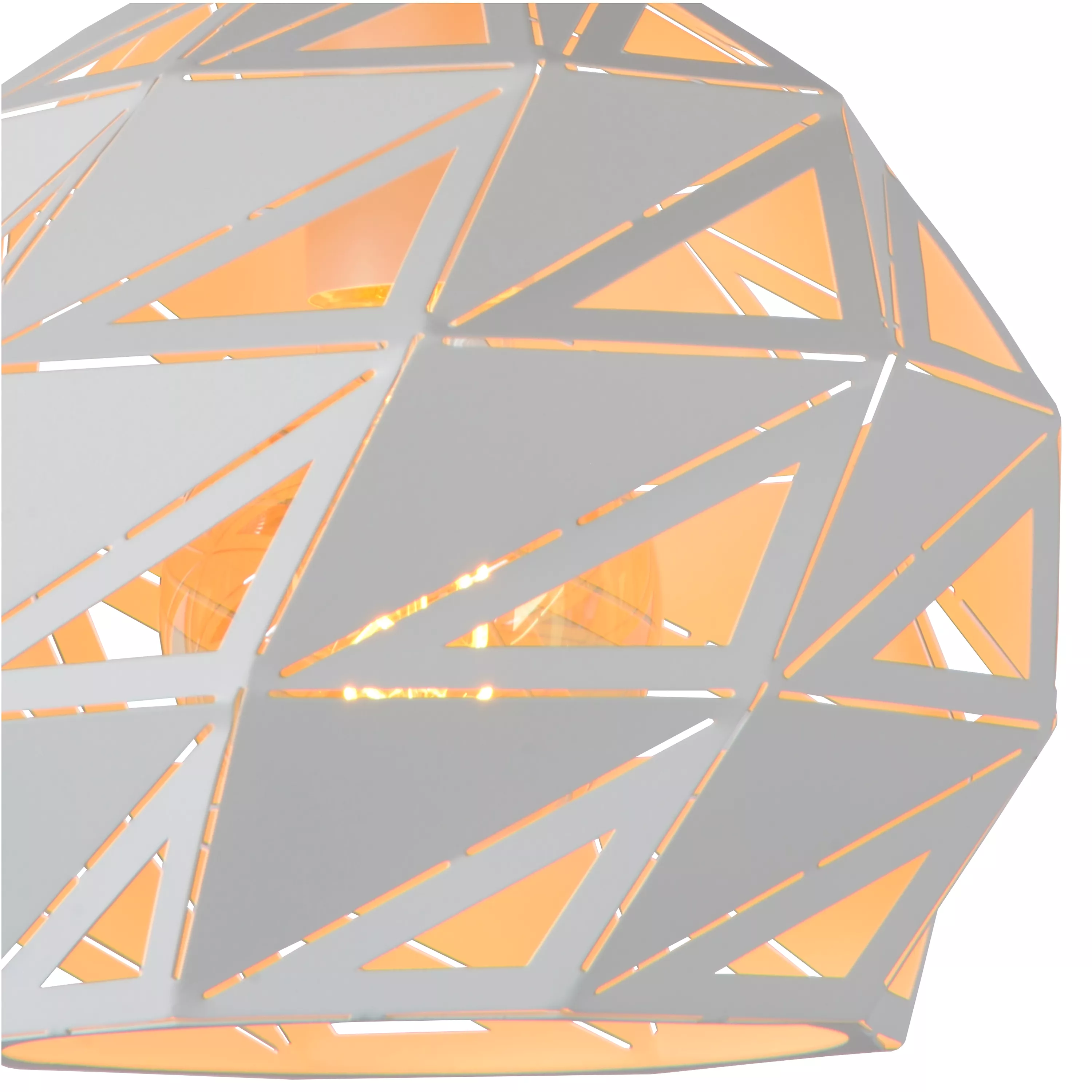 Závesné svietidlo Malunga od Lucide s trojuholníkovou perforáciou v bielom vyhotovení rozžiari akýkoľvek interiér.