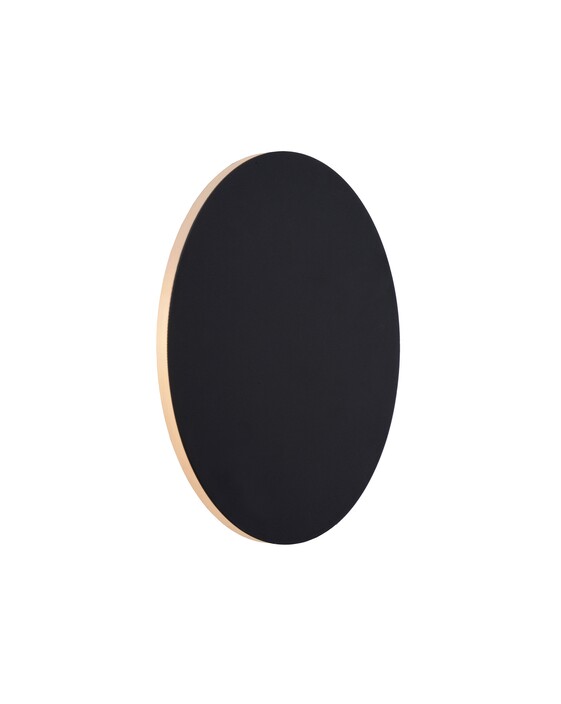 Nástenné svietidlo Eklyps vytvorí na stene okrúhlu žiaru, dostupné v čiernej farbe. (čierna)