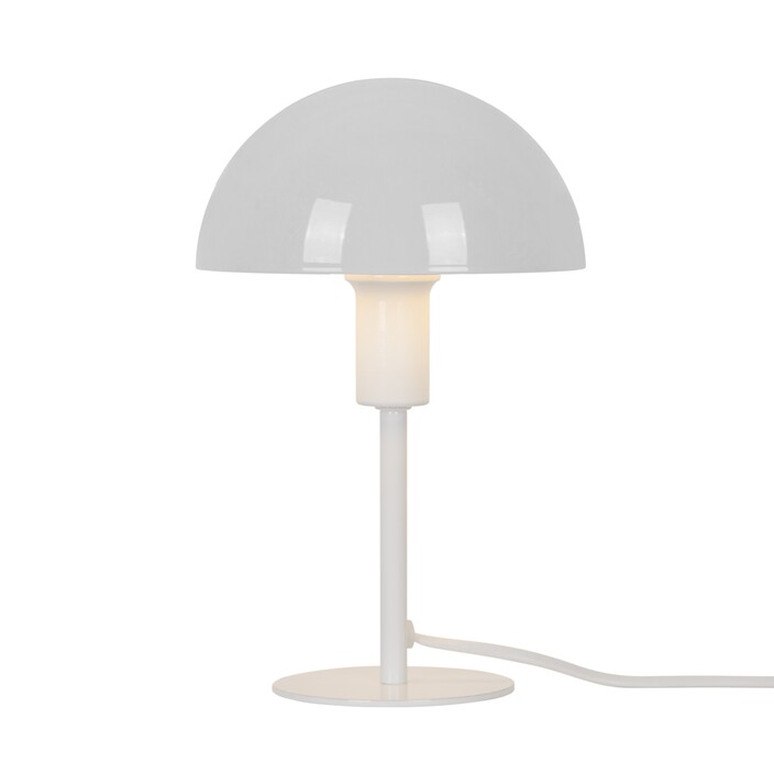 Nadčasová séria Ellen Mini od Nordluxu – malé tienidlo stolovej lampičky poskytuje mäkké svetlo. K dispozícii v 8 moderných farbách. (biela)