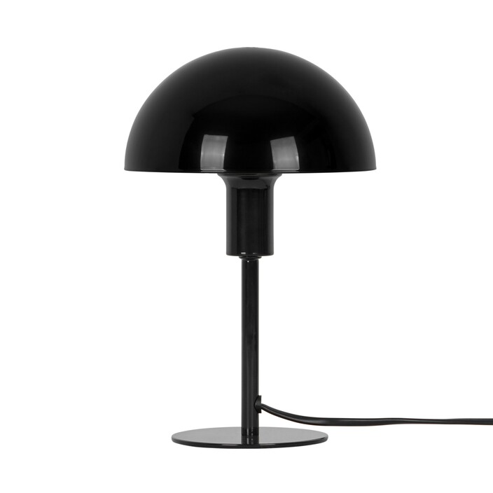 Nadčasová séria Ellen Mini od Nordluxu – malé tienidlo stolovej lampičky poskytuje mäkké svetlo. K dispozícii v 8 moderných farbách. (čierna)