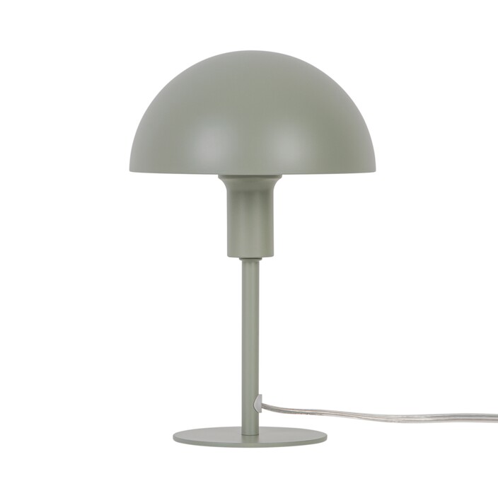 Nadčasová séria Ellen Mini od Nordluxu – malé tienidlo stolovej lampičky poskytuje mäkké svetlo. K dispozícii v 8 moderných farbách. (olivovo zelená)