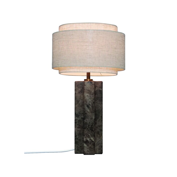 Stolová lampička Takai od Nordluxu sa pýši veľkým tienidlom z ľanového plátna v kombinácii s mramorovou základňou, takže sa skvele hodí do spálne alebo obývačky. (béžová)