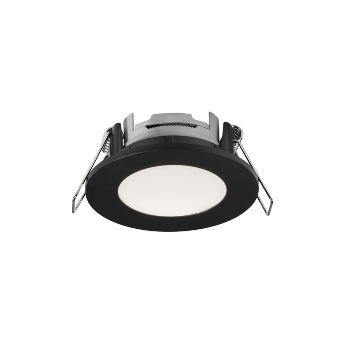 Set 3 svietidiel Nordlux Leonis má integrovanú LED diódu a plastový rám, ktorý prispieva k dlhej životnosti a nízkej spotrebe energie, ideálne do kúpeľne. (čierna)