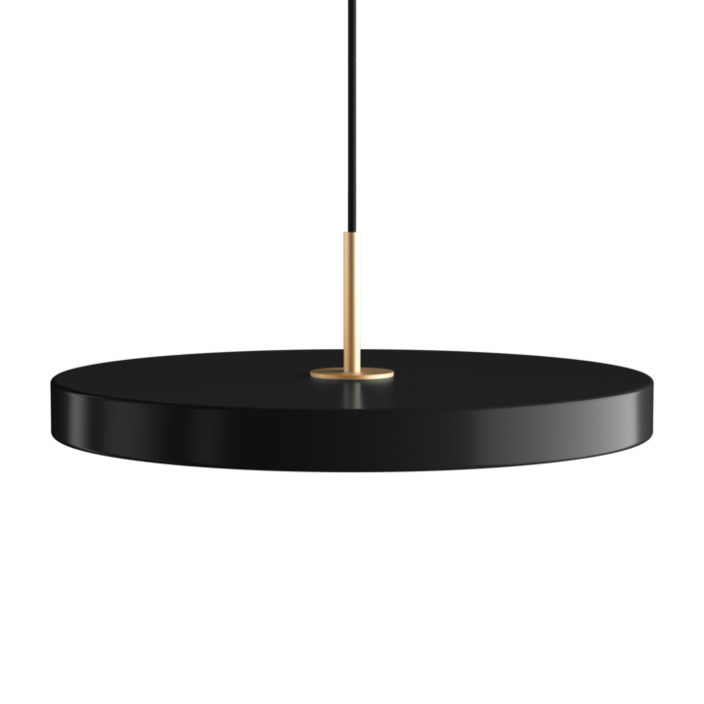 Jednoduché závesné svietidlo UMAGE Asteria Plus v tvare disku. Kovové tienidlo, LED zdroj s možnosťou nastavenia teploty farieb, v 2 farbách. Kompatibilné s koľajnicami. (čierna)