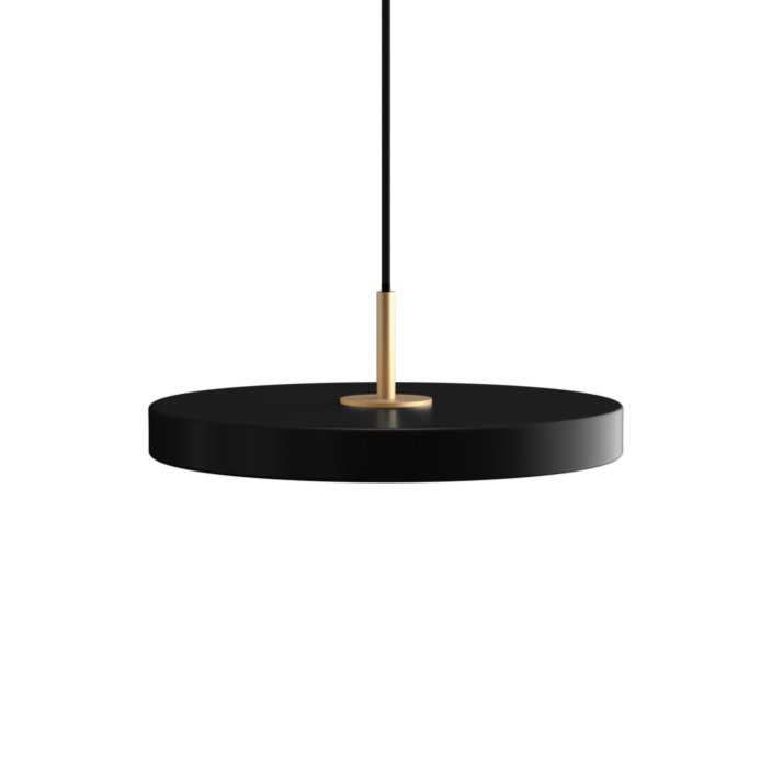 Jednoduché závesné svietidlo UMAGE Asteria Plus Mini v tvare disku. Kovové tienidlo, LED zdroj s možnosťou nastavenia teplotou farieb, vo 2 farebných vyhotoveniach. Kompatibilné s koľajnicami. (čierna)
