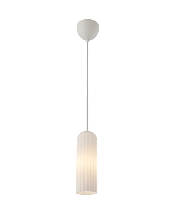 Elegantné závesné svietidlo Miella s vrúbkovaným sklom vo 2 farbách – skvele sa hodí nad jedálenský stôl alebo do obývačky.