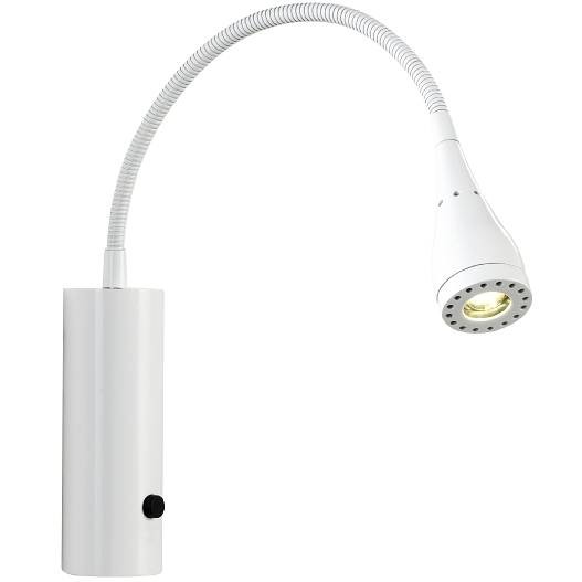 Jednoduchá nástenná lampa Nordlux Mento s flexibilným ramenom v minimalistickom duchu (biela)