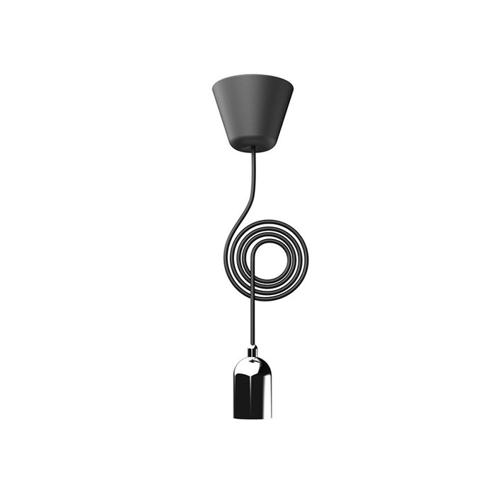 Závesný kábel pre svietidlá Nordlux Funk, kombinovateľný s dizajnovými žiarovkami. (čierna, chróm)